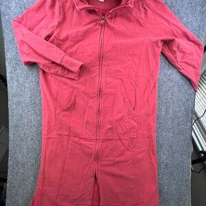 LL Bean Women Small Pet Tall Jacket Full Zip Long Sleeve Orange Red Pockets